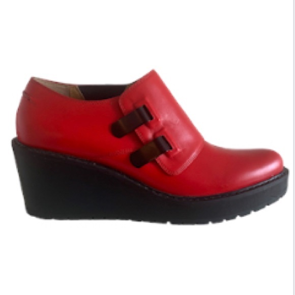 3.1 Phillip Lim Red shoes .Wallace monk strap wedge creepers. Size 8’5 - Picture 3 of 9